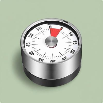 Mechanical Timer No Required Kitchen Loud Alarm Stainless Steel Timekeeping Clock for