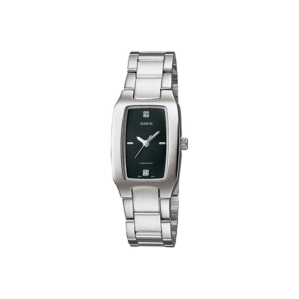 

CASIO STANDARD Quartz Movement Stainless Steel Strap Watch Women s Watch Black Dial LTP-1165A-1C2 Silver Watch Case