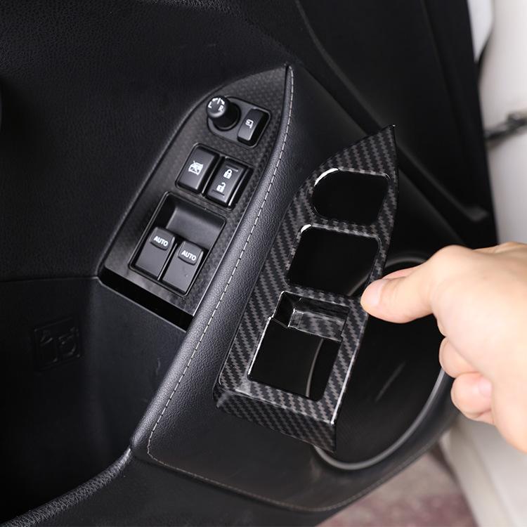 2Pcs/Set ABS Car Door Glass Lift Switch Frame Decoration Sticker For Subaru BRZ/Toyota 86 2012- Auto Interior