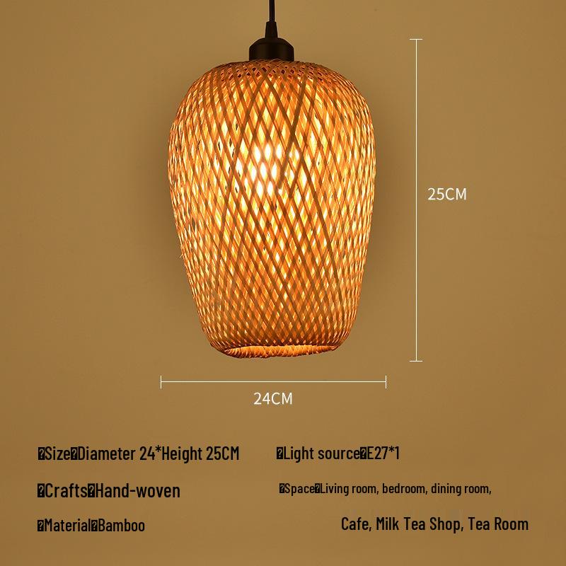 A8L Bamboo Pendant Lamp: New Chinese Zen Style, Rattan Woven Design, Ideal for Tea Rooms, Dining Areas & Teahouses with Japanese Antique Touch.