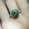 Luxury 5 Carat Green Moissanite Women's Ring: European & American Trendy Matching Diamond Rings