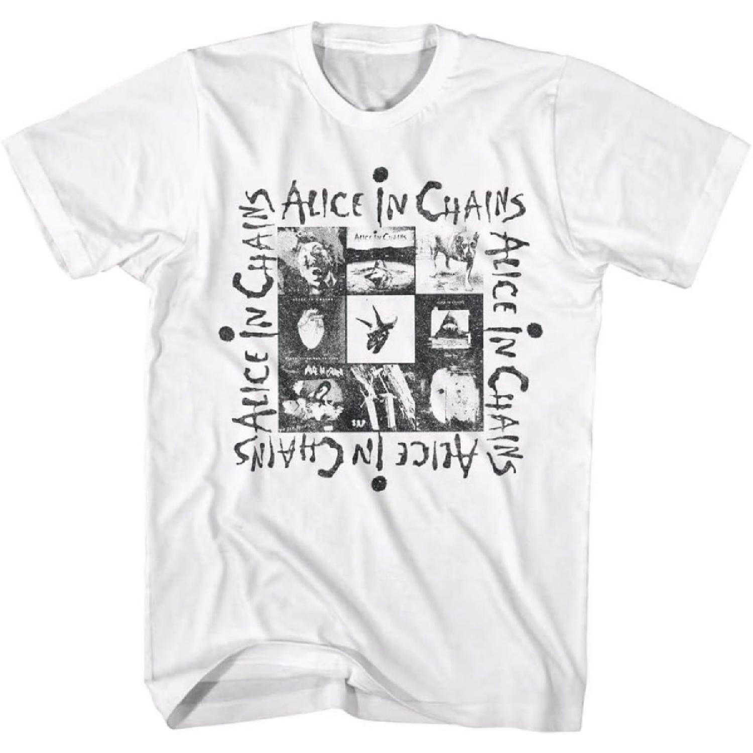 

Alice in Chains T Shirt Multi Album Art Mens Short Sleeve T Shirts 90s Music Vintage Style Graphic Tees XXXXXL білий