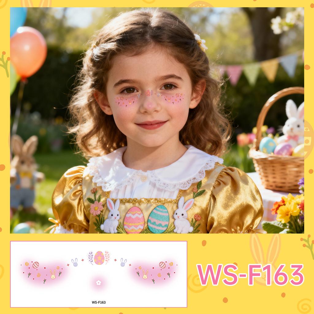 New Stock Easter Makeup Tattoo Stickers Egg Face Holiday Party Cute Bunny Children DIY