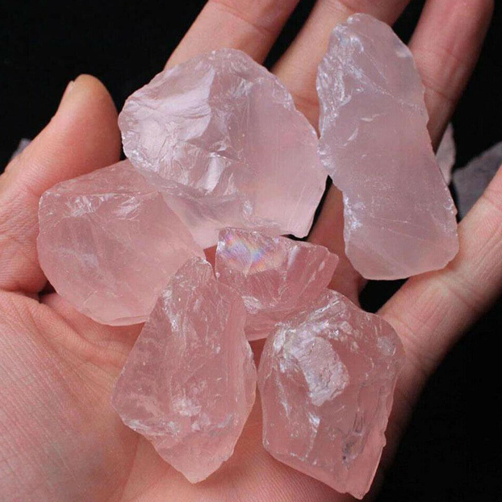 100g Pink Rose Quartz Natural Raw Rough Crystal Healing Reiki Mineral Specimen Rock Stone 100g