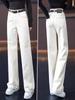 Autumn 2025 Beige High-Waisted Slimming Straight-Leg Women's Pants