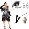 Large Size S-4XL Vintage Dress, Sequined Evening Dress Banquet 1920 Set