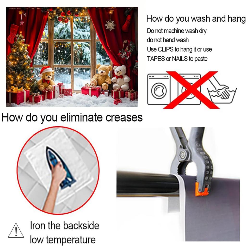 Vánoční strom Zimní sněhová scéna s medvědy Pozadí Vánoční dekorace Pozadí Zimní dekorace pro fotoateliér Fotobudka Párty