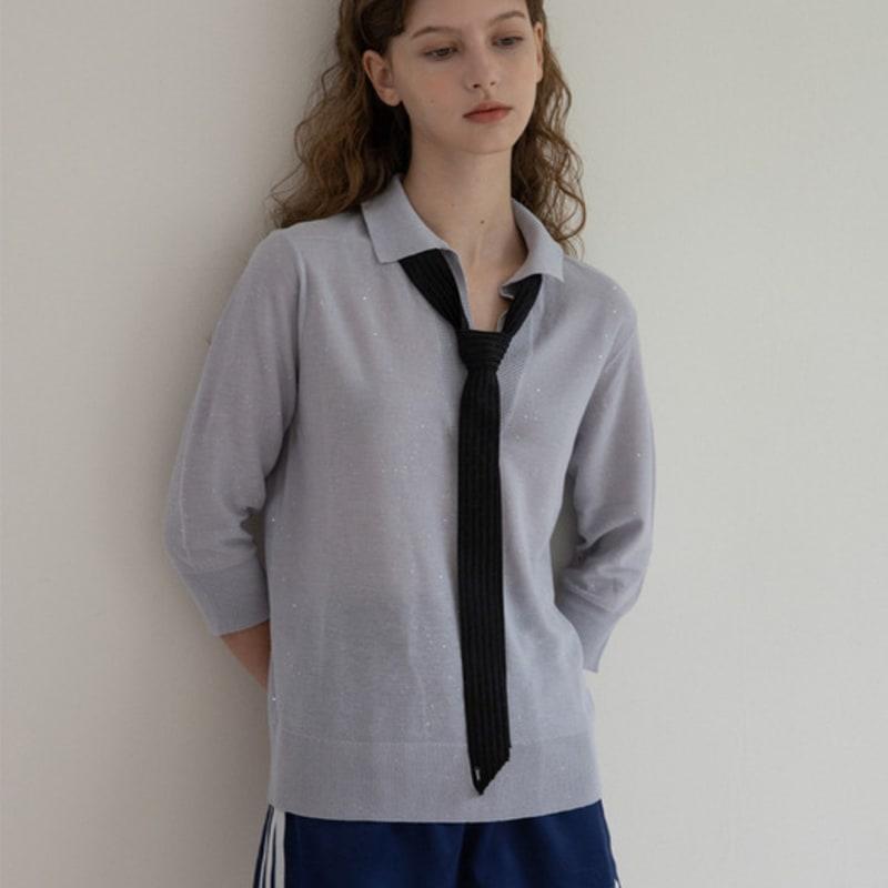 MERRYMOTIVE Black jacquard slim scarf