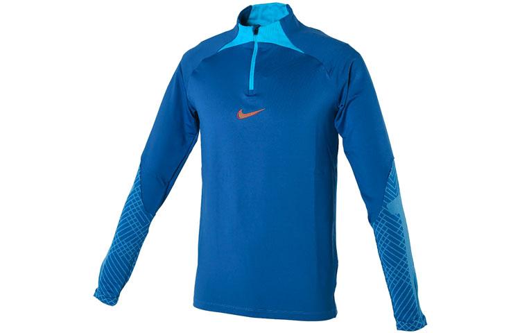 Nike T Shirts Men s Blue Stand Collar Moderate Straight Fit DH8733-407 S