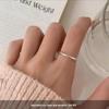 925 Sterling Silver Plated Mobius Open Ring - Pinky/Index Finger, Minimalist Luxury Plain Band