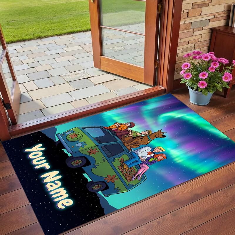 Crystal Velvet Rug Custom Name Text, Soft Non Slip Floor Mat Home DecorScooby-Doo