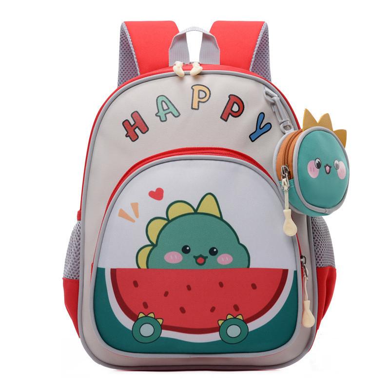 Adorable Lightweight Nylon Backpack For Kids With Fun Cartoon Design And Arched Straps