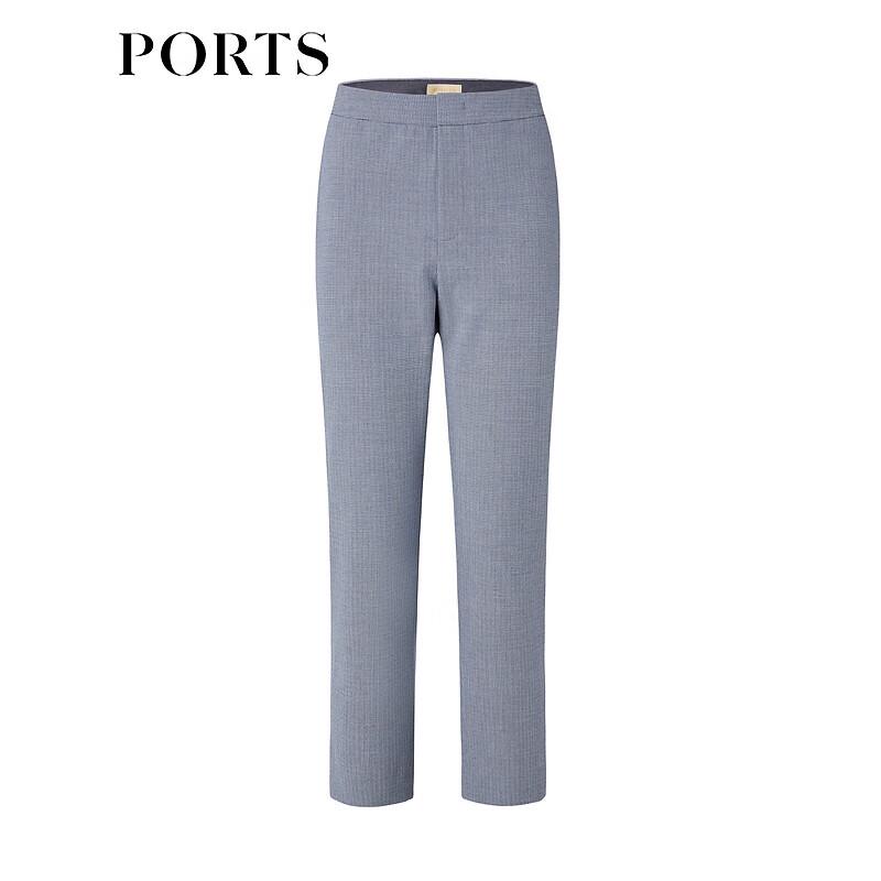 PORTS Spring/Summer Plaid Elastic Slit Ankle Casual Pants