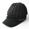 AVIREX Cable Knit Cap with and Winter Knit Black 023 Loose-Fit Brim, Men's Women's Cap, Mix,