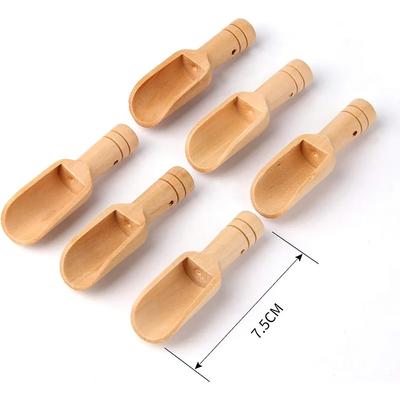 10 stücke Kaffee Mini Holz Löffel Bad Salz Holz Candy Löffel Waschmittel Löffel Set Baby Küche