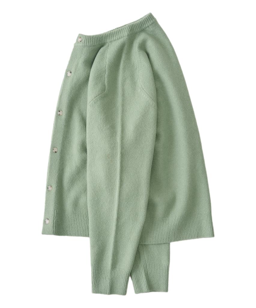 Analog Mood Handy Round Crop Fit Knit Cardigan (Green)