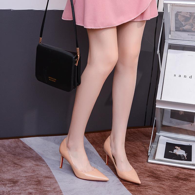 Spot ZS333 Huizhou high heels fashion thin heels high temperament nude French light mouth pointed single shoes women