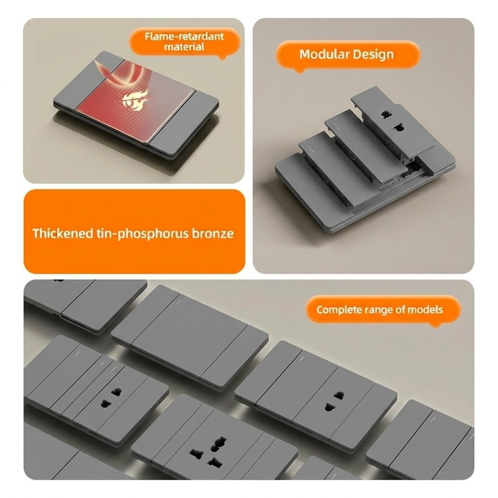 Type 118 American/Thailand Universal Standard with USB/Type-c/light Switch and Outlets Wall Switches and Sockets