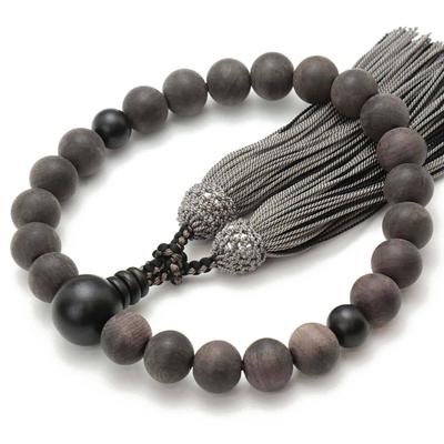 Men's Buddhist Prayer Beads, Made of Subiki Ebony, 22 Beads, with Silk Tassel, Suitable for All Sects, Informal Funerals, Buddhist Altars, Mourning