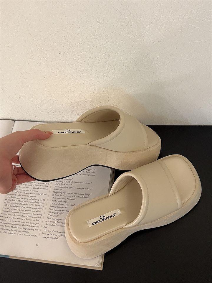Women's Summer 2025 One-Strap High Heel Sandals - Round & Open Toe, Soft-Thick Sole, Comfortable for Commute