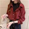 Fake Two-piece Shirt Women's Autumn 1116 New Design Sense Niche Splicing Top Internet Celebrity Retro Hong Kong Shirt Tide