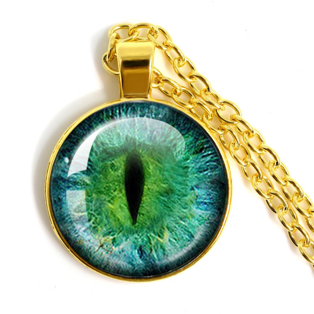 Dragon Evil Eye Glass Necklace Dragon Eye Fashion Evil Eye Necklace Jewelry Men Fashion Necklace For Friends Gift