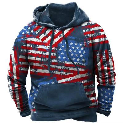 Herren-Kapuzenpullover-Sweatshirt US. Flagge Grafiken Vintage Tops Männlich Hoody Übergroße Kleidung Pullover Casual Straße Lose Hoodie