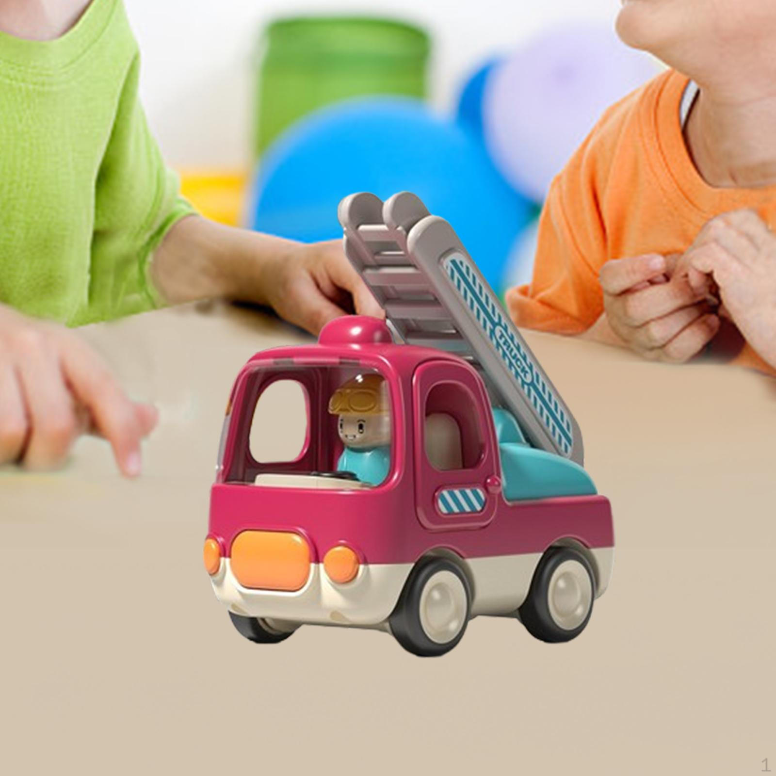 

Car Toy with Push And Go Mechanism, Educational Inertia Vehicle for Kids Ladder Truck