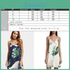 Sidefeel Women V Neck Halter Tropical Plants Printed Casual Dress For Elegant Summer Occasions