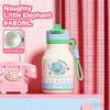 Modern Children's Cartoon Cute Stainless Steel 480ml Leak-Proof Vacuum Insulated Anti-Fall Thickened Strap Water Straw Cup