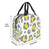 Leopard Animal Fur Printing Insulated Lunch Bags Portable Lunch Container Thermal Bag Tote Lunch Box School Food Storage Bags