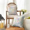 Frühlingsblumen-Print Kissenbezug Natürlicher Leinen Bio-Stoff Beidseitiger Druck Sofa Heimdeko Geschenk Kissenbezug