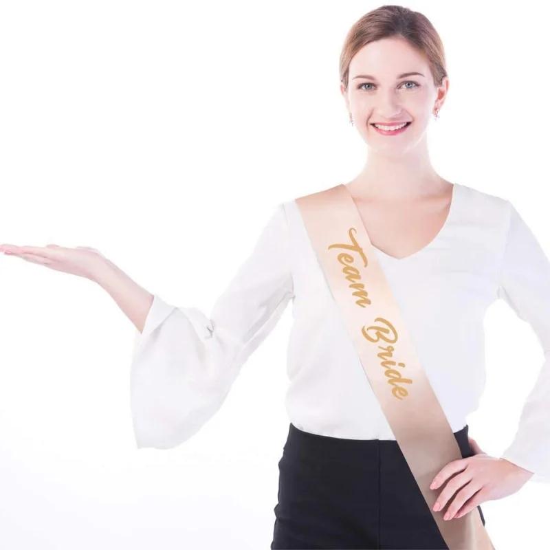 Wedding Decorations Bridal Shower Wedding Veil Team Bride To Be Satin Sash Bachelorette Party Girl Party Decoration Supplies