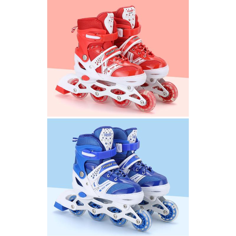 Adjustable Childrens Roller Shoes With Mesh Fabric Pvc Wheels For Play Outdoor