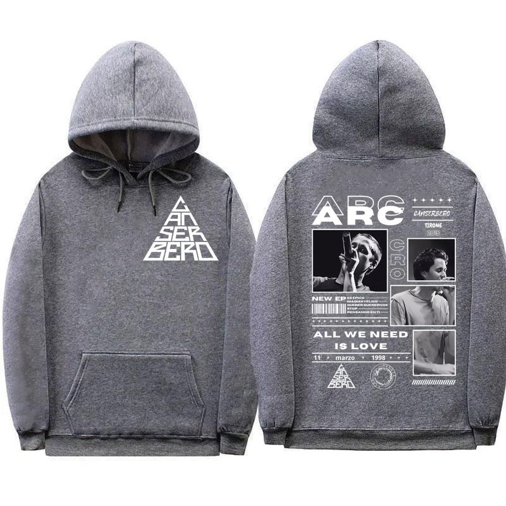 Canserbero All We Need Is Love limited edition printed men's retro hip-hop sweatshirt adult autumn and winter warm pullover