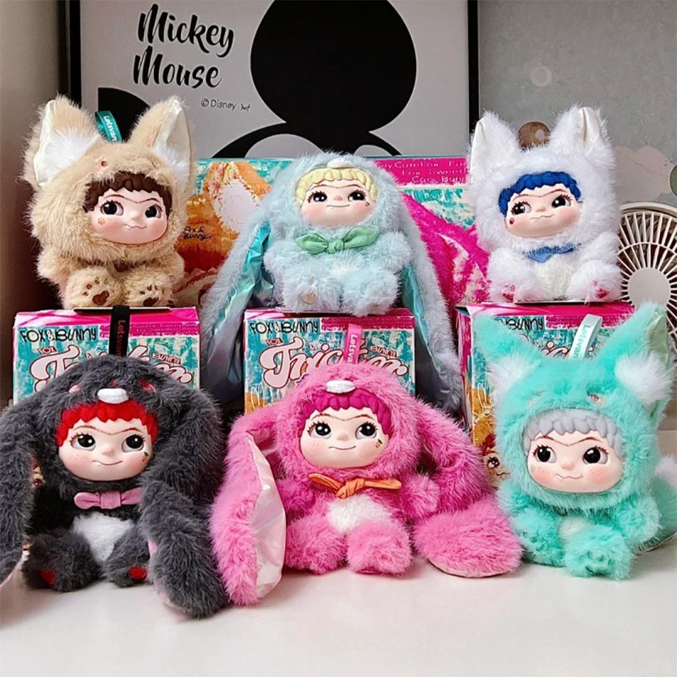 Vinylová plyšová panenka Trendy hra WAKUKU Liška a Králík Halloweenská párty Série Ručně vyráběný model Ozdoba Kolekce Přizpůsobení