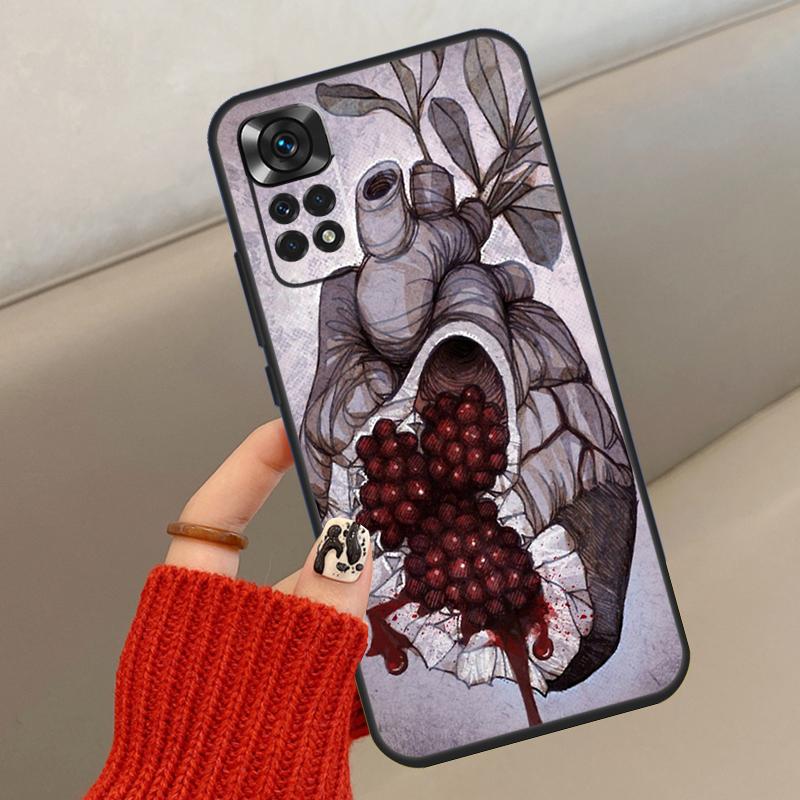 Food Fruit Red Pomegranate Case For Xiaomi Redmi Note 14 13 12 11 10 15 Pro Plus Cover For Redmi 15 C 13C 10C 12C 14C