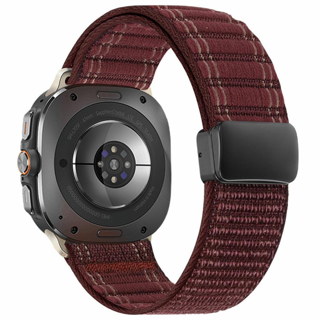 Für Samsung Galaxy Watch Ultra (2025) 47mm / Ultra 47mm Uhrenarmband Magnetverschluss Wellenmuster Nylon-Armband
