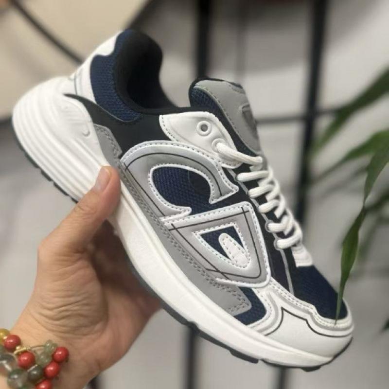 New versatile fashion casual men's and women's trend breathable sports shoes dad letter b30 heightening shoes