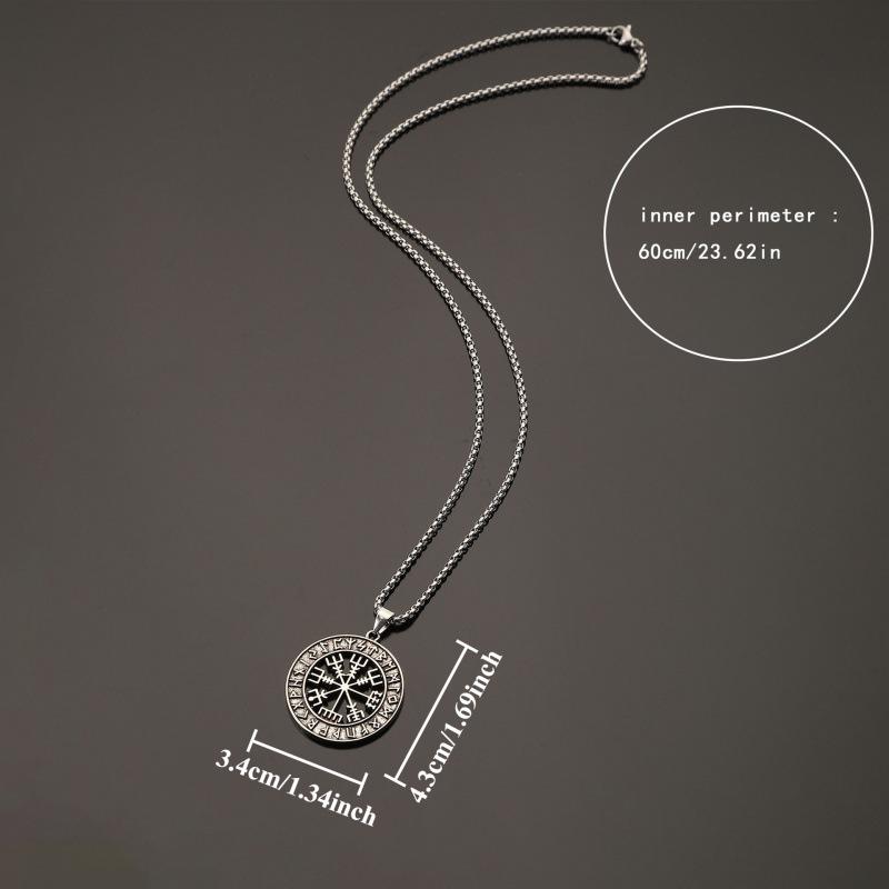 Trendy Viking Rune Pendant Necklace: Retro, Versatile, and Fashionable Party Jewelry