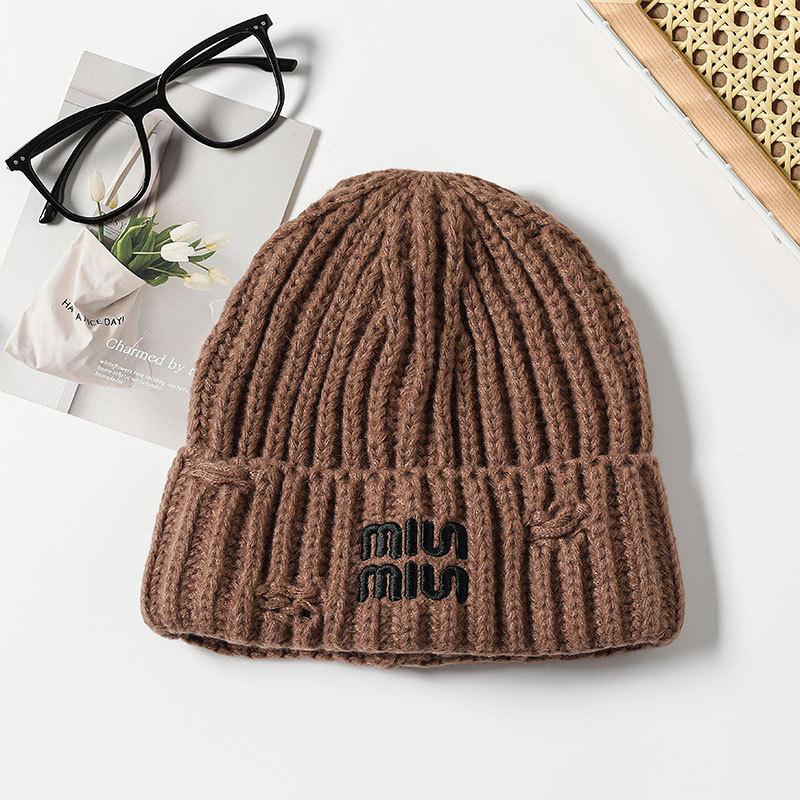 Gestrickte Warme Mütze Damen Pullover Ohrenschützer Konfinement Winddichte Mütze Outdoor Radfahren Sport Wollmütze Tide