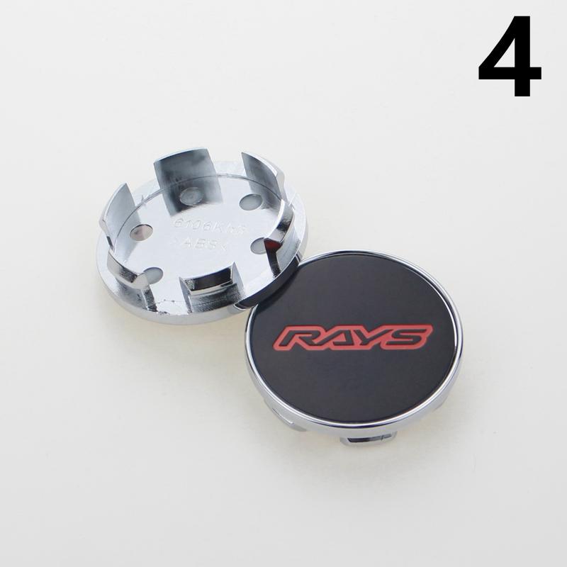 SET OF 4 RAYS VOLK Center Cap for Wheels 53mm OD & 48mm ID Dust Proof Hood Cover Plastic Base Wheel Hub Cap