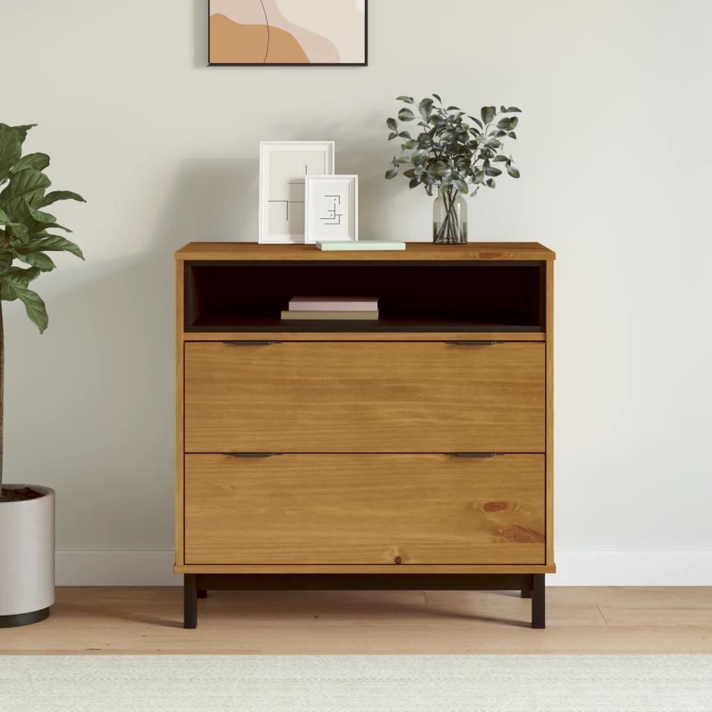 FLAM Drawer Cabinet 31.5 x 15.7 x 31.5 in (80 x 40 x 80 cm) Solid Pine Wood
