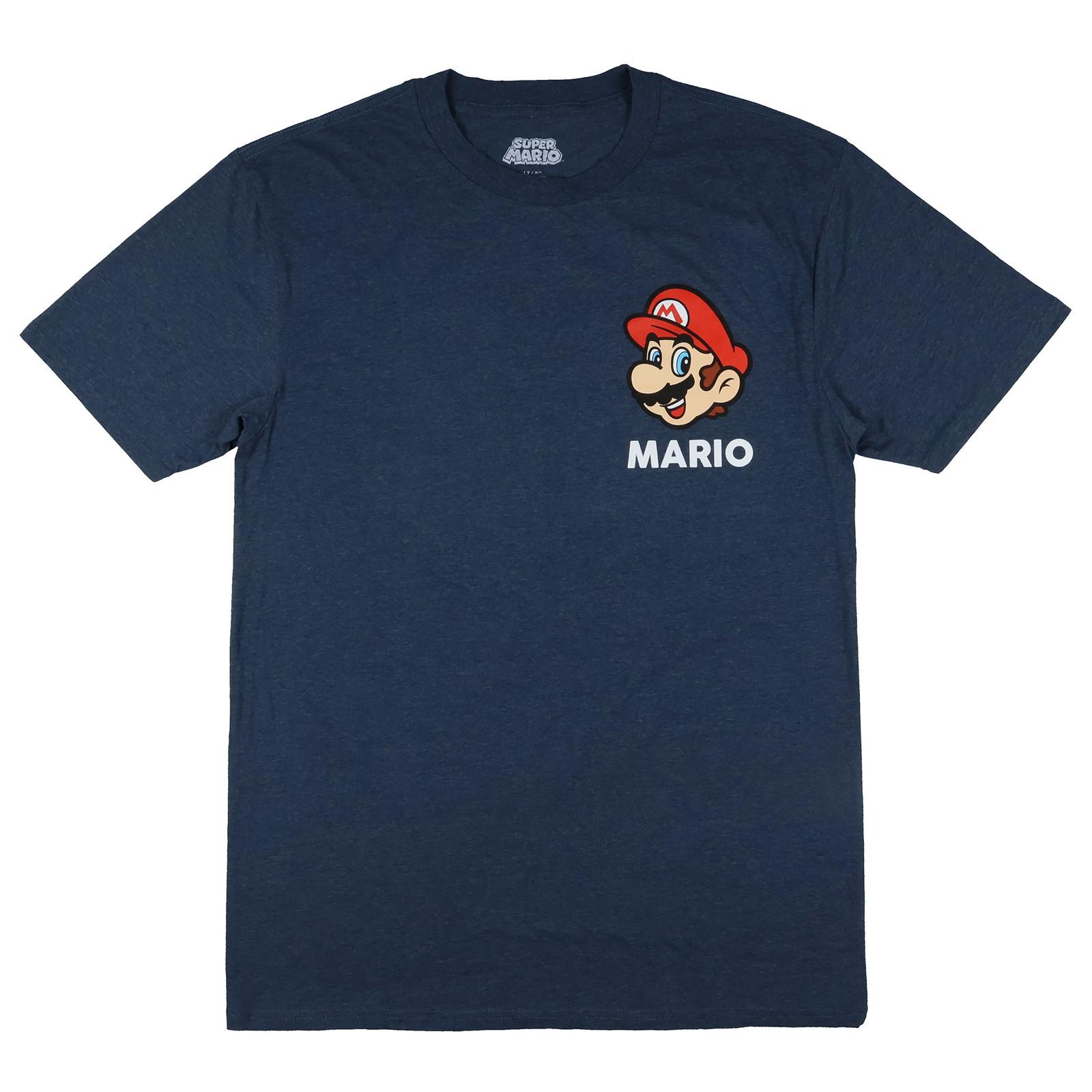 Super Mario T-Shirt Men s Here We Go Double Sided Big and Tall Tee (XL, Tall) XXXL