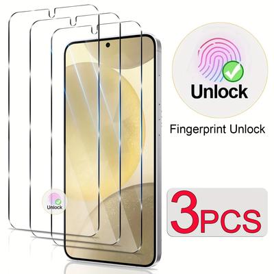 Загартоване скло з розблокуванням відбитків пальців для Samsung Galaxy S25 S24 S23 S22 S21 S20 Ultra Plus FE Note 20 Скляна плівка для захисту екрана