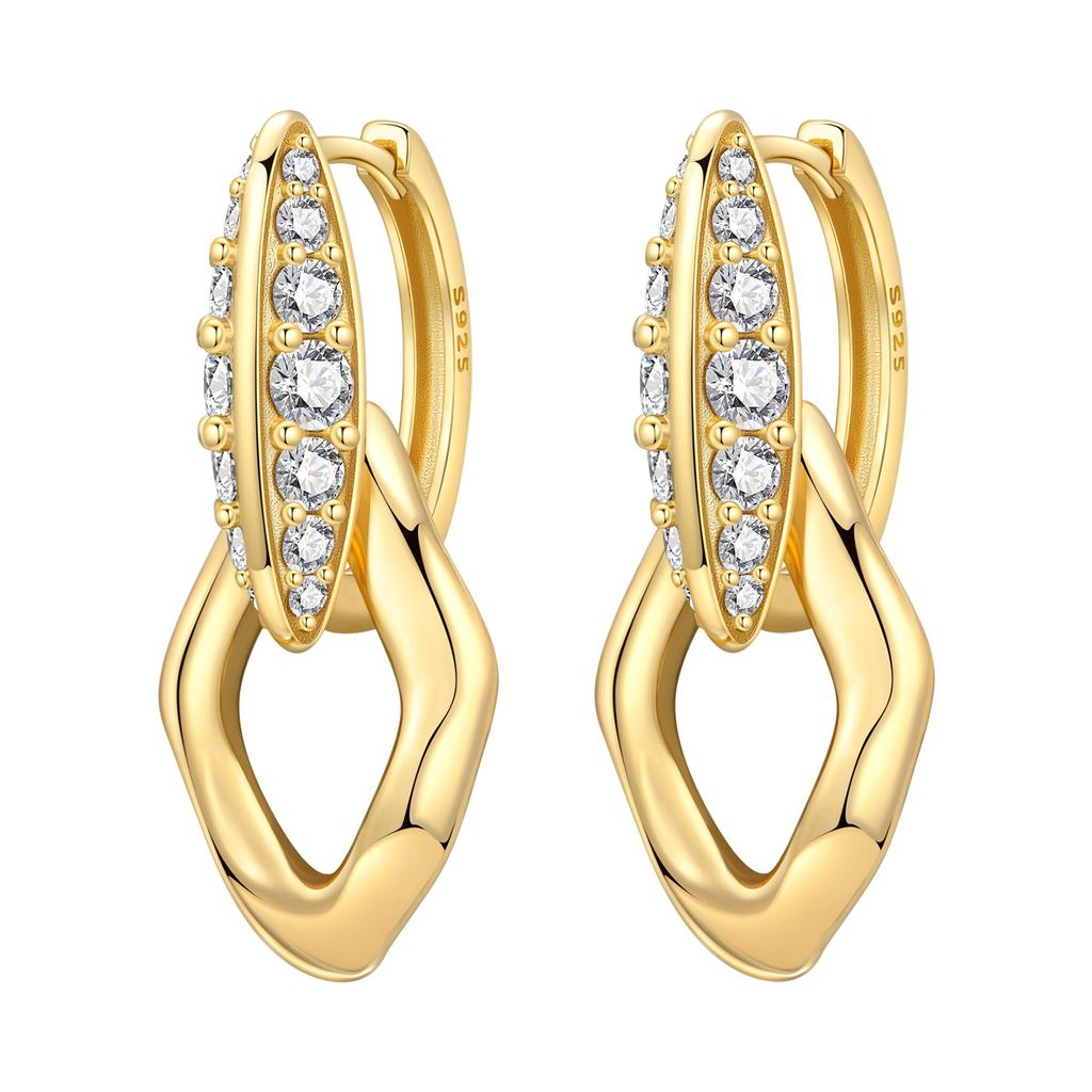 PANPOKI 925 Sterling Silver Detachable Chain Earrings Jewelry Hoop Earrings Women Jewelry Party Trendy Festival Gifts