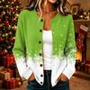 Women's Casual Christmas Print Long Sleeve Button-Up Knit Cardigan Sweater Coat for Holiday Wear