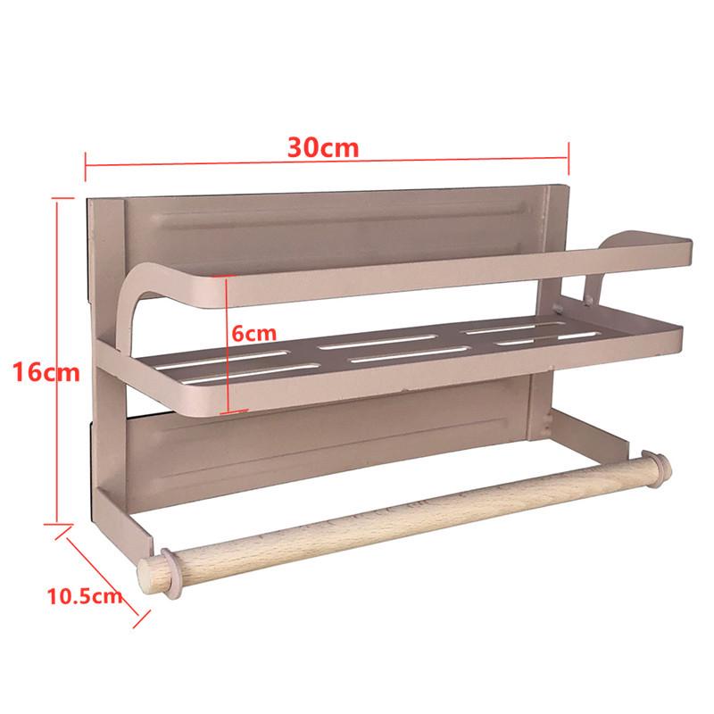 Magnetic Refrigerator Side Rack & Kitchen Paper Towel Holder with Cling Film Storage