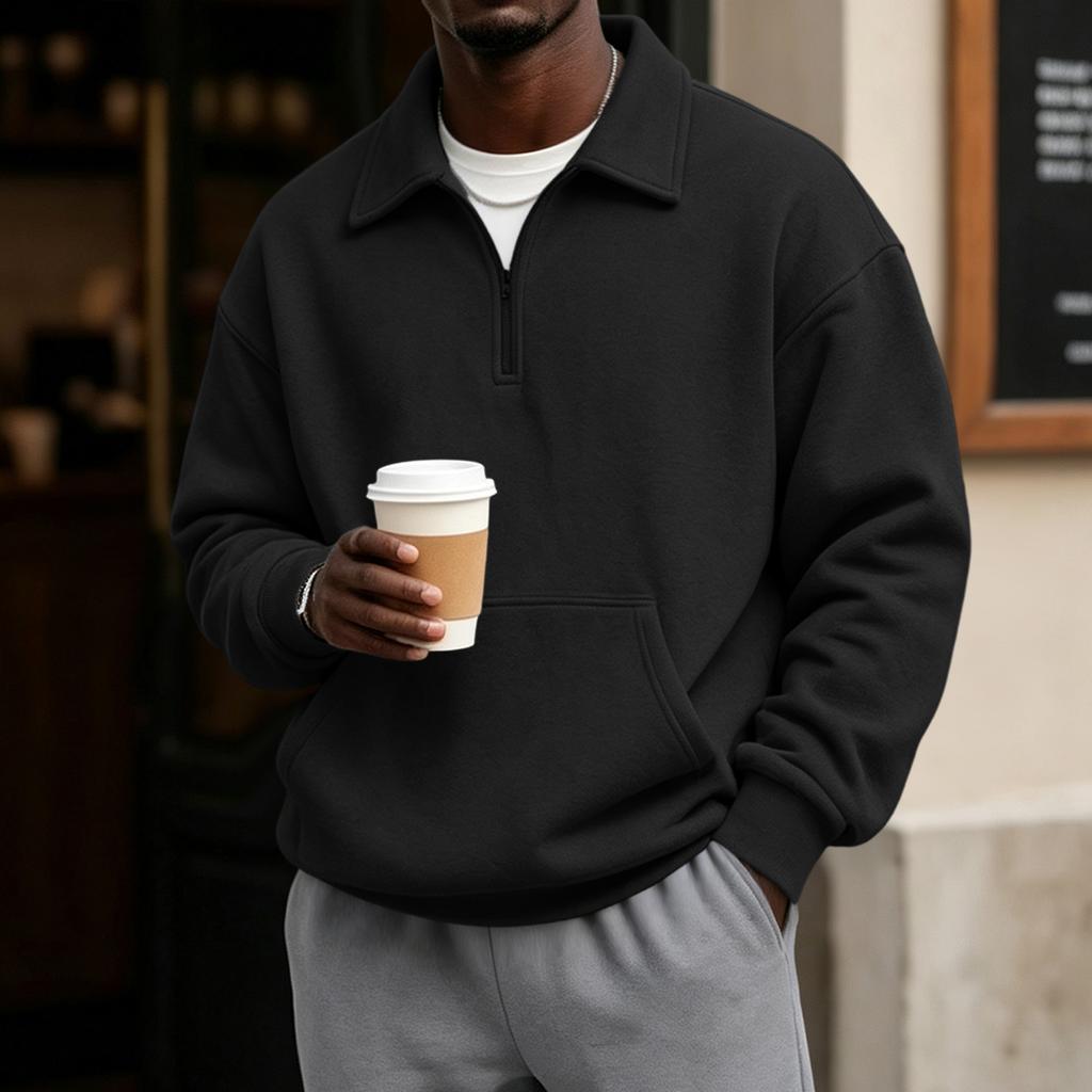 Men's Casual Hooded Sweatshirt with Multiple Pockets Long Sleeve Athletic Pullover