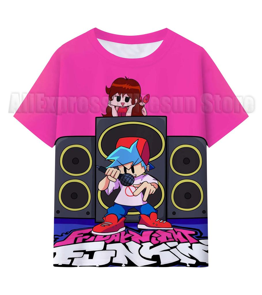 Friday Night Funkin 3D T Shirts Kids Children Game T-shirts Boys Girls Cartoon Anime Tshirts Summer Toddler Tee Streetwear